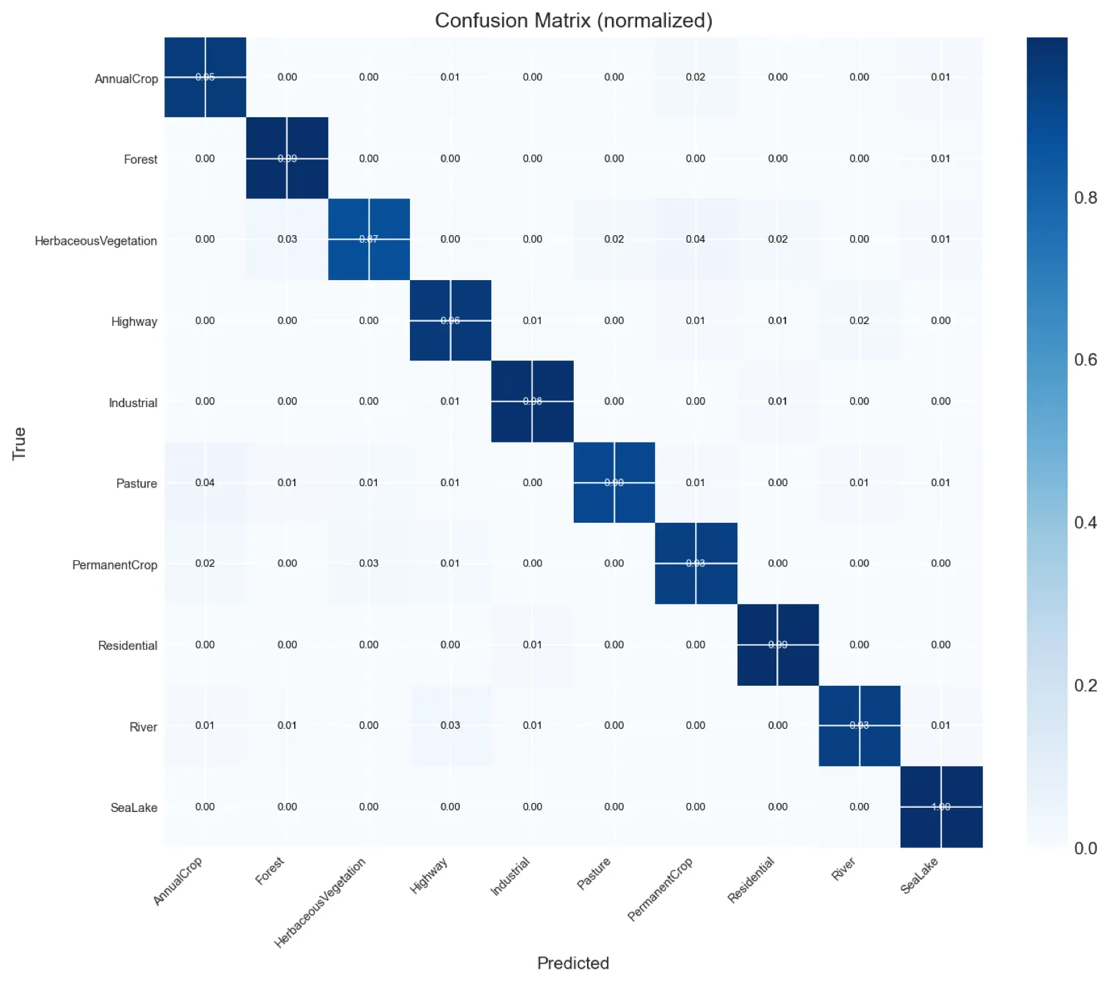 MobileNetV2 confusion matrix on the test set